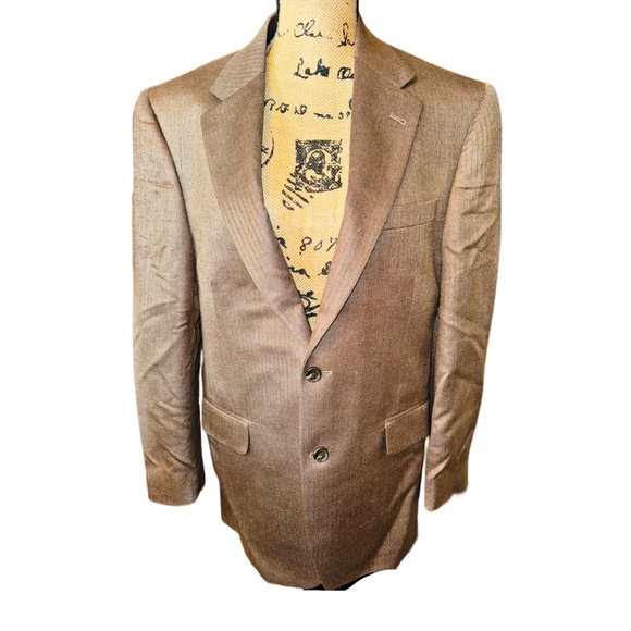 Vintage Jos. A. Bank Brown Silk & Camel Hair Blazer - Picture 1 of 14